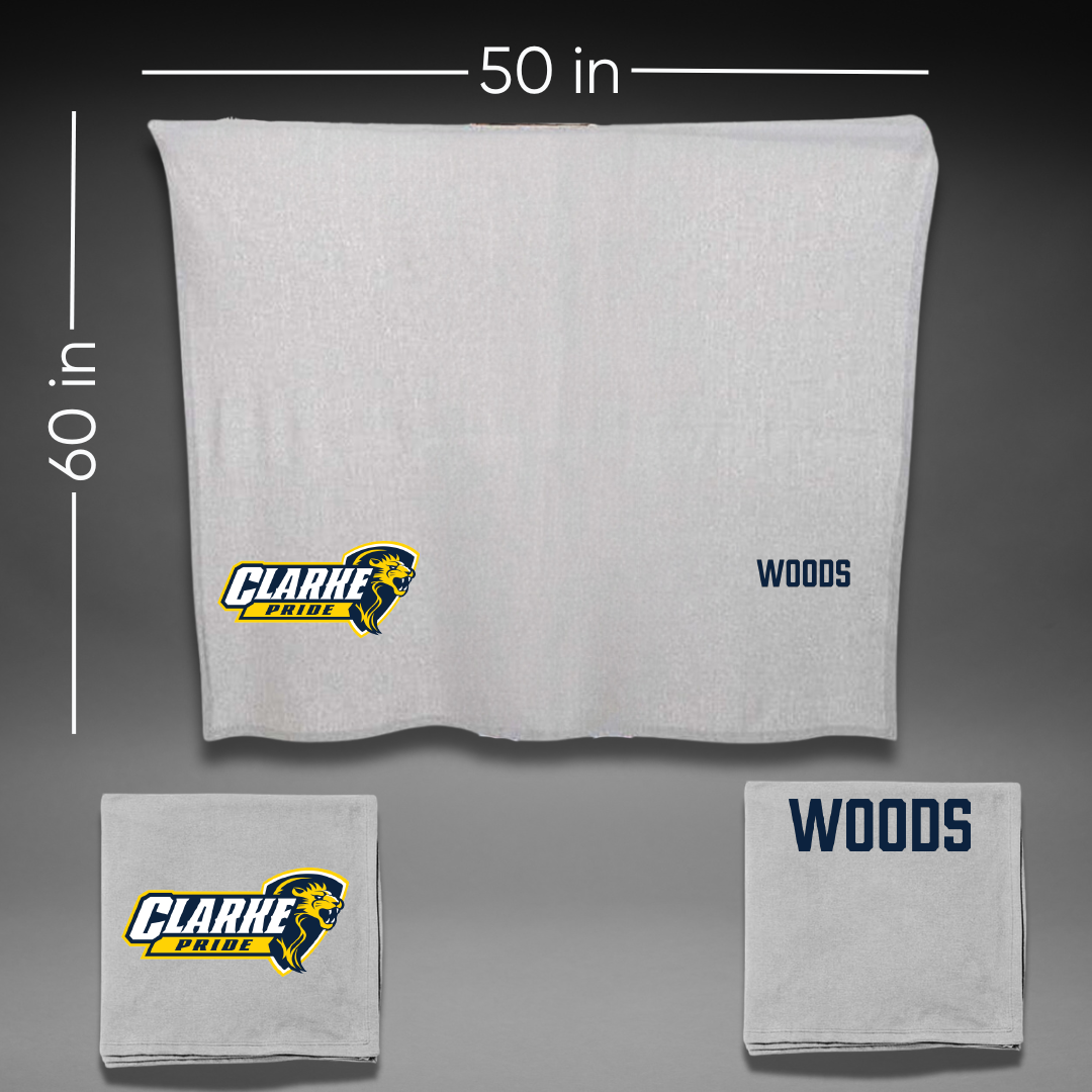 Clarke University Football Gray Blanket - Thimothee Woods