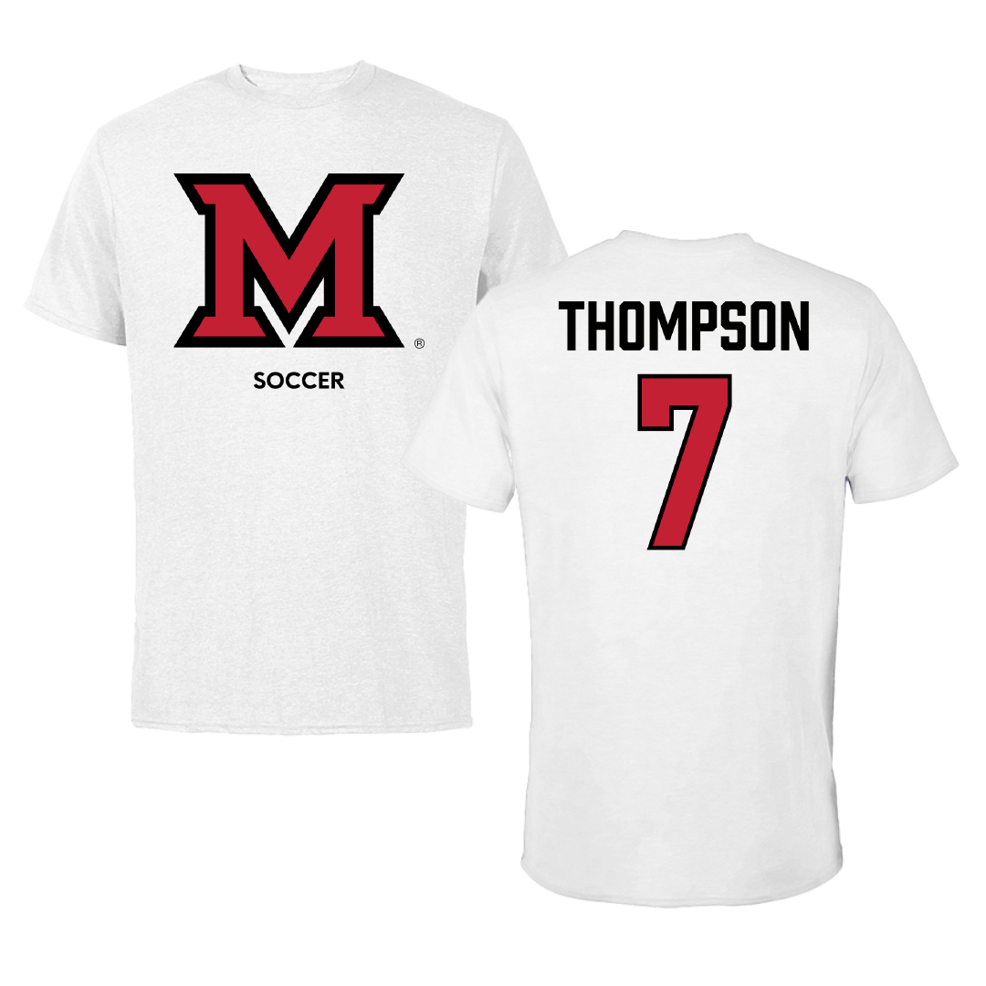 Miami University (Ohio) Soccer (W) White Performance Tee - #7 Sydney Thompson