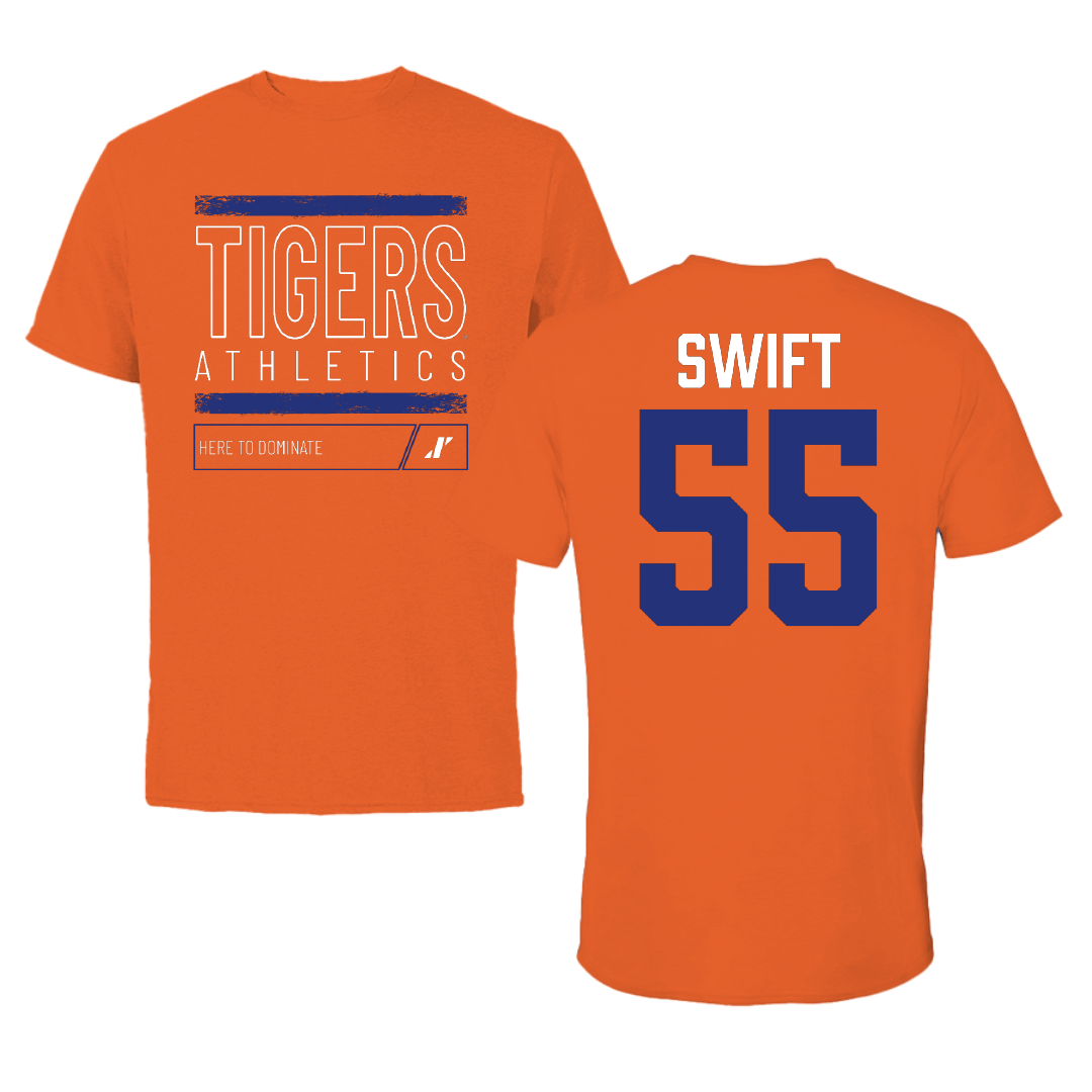 Savannah State University Basketball Orange Dominate Performance Tee - #55 Michael Swift