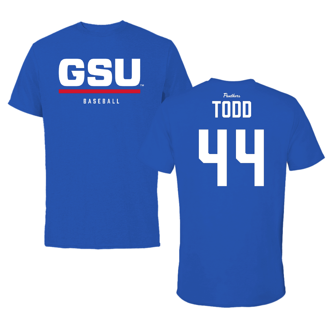 Georgia State University Baseball Blue Tee - #44 Niall Todd