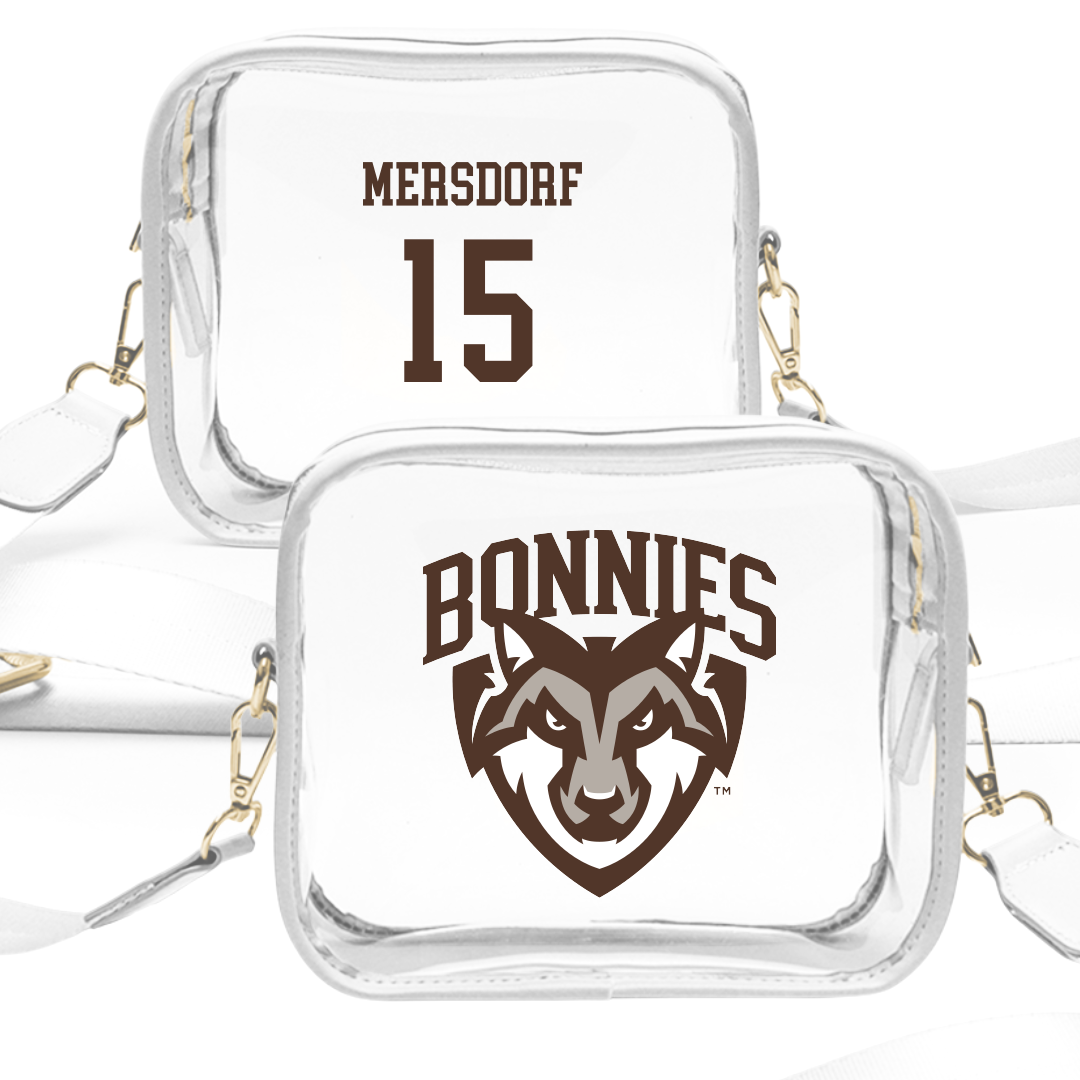 St. Bonaventure University Lacrosse (M) White Clear Stadium Bag - #15 Brett Mersdorf