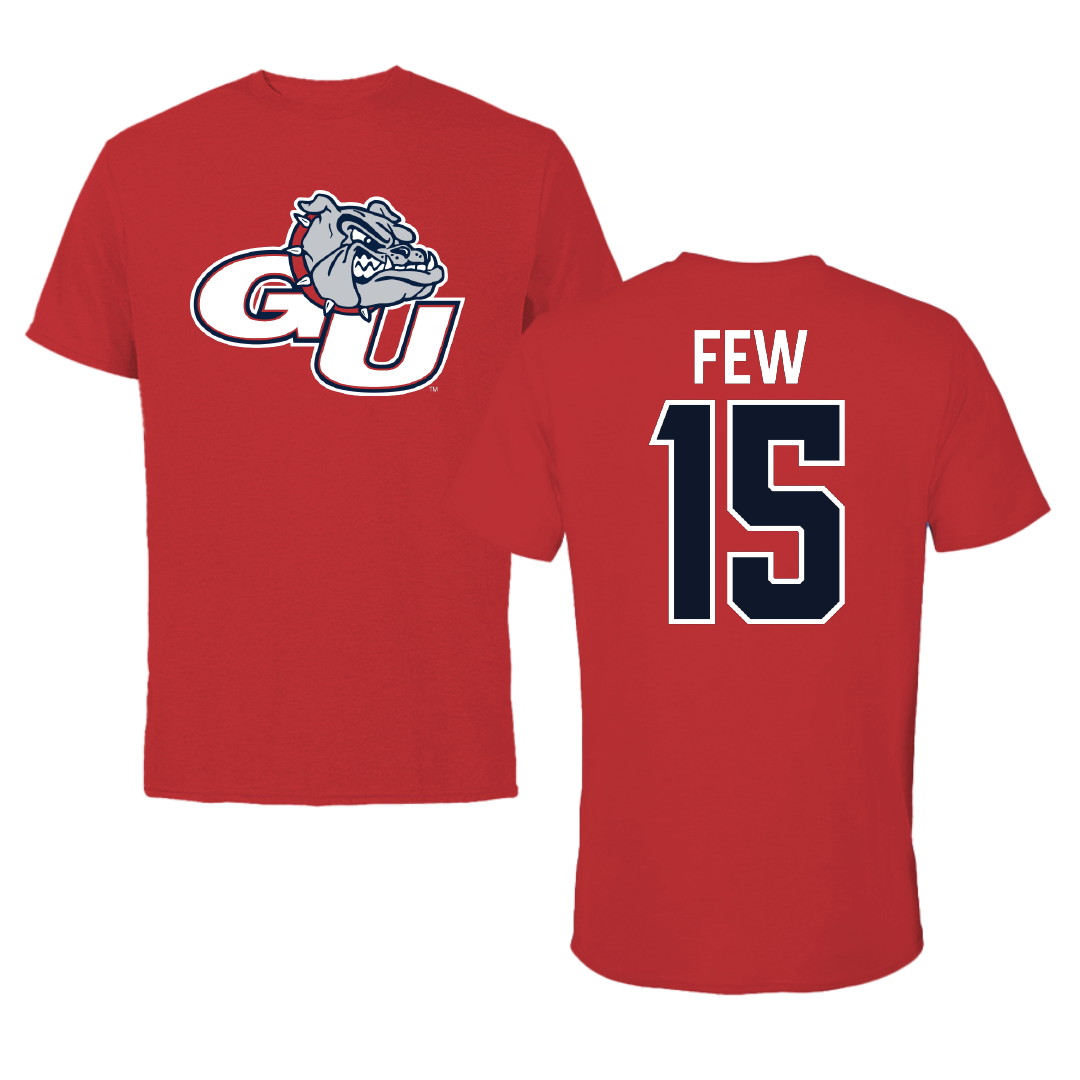 Gonzaga University Basketball Red Performance Tee - #15 Joe Few