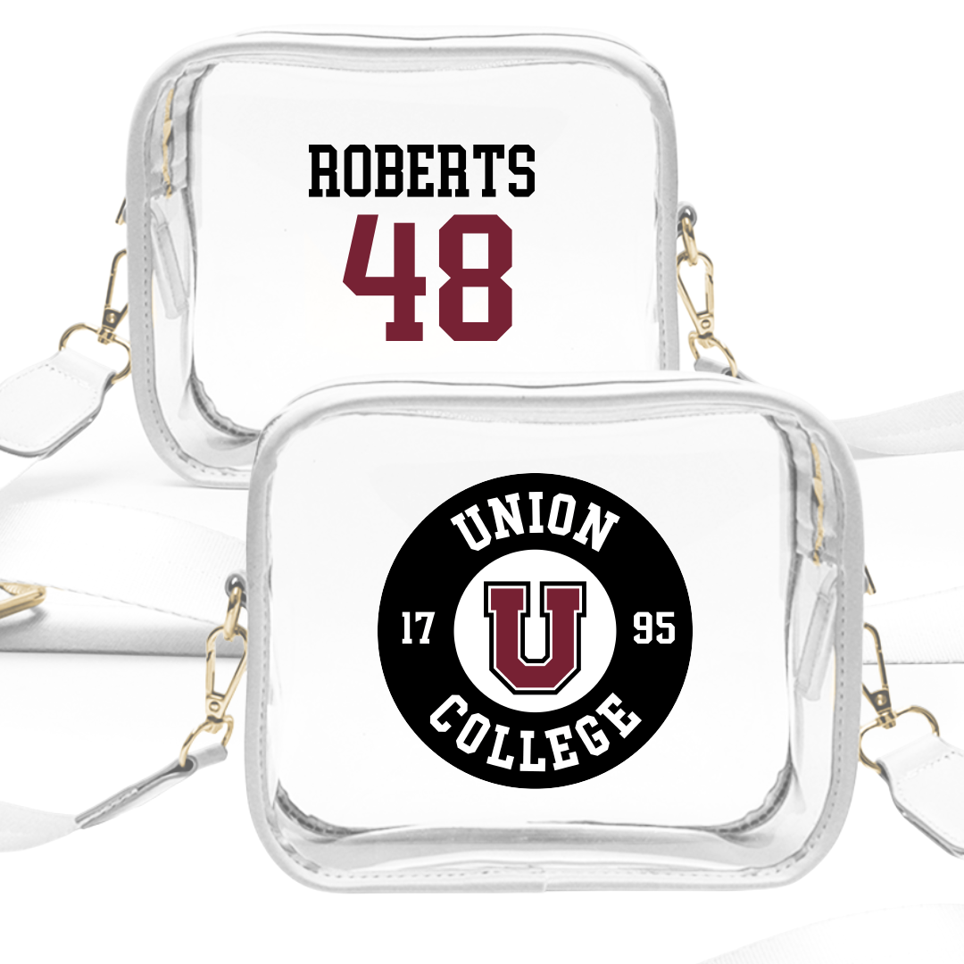 Union College Lacrosse (M) White Clear Stadium Bag - #48 Ryan Roberts