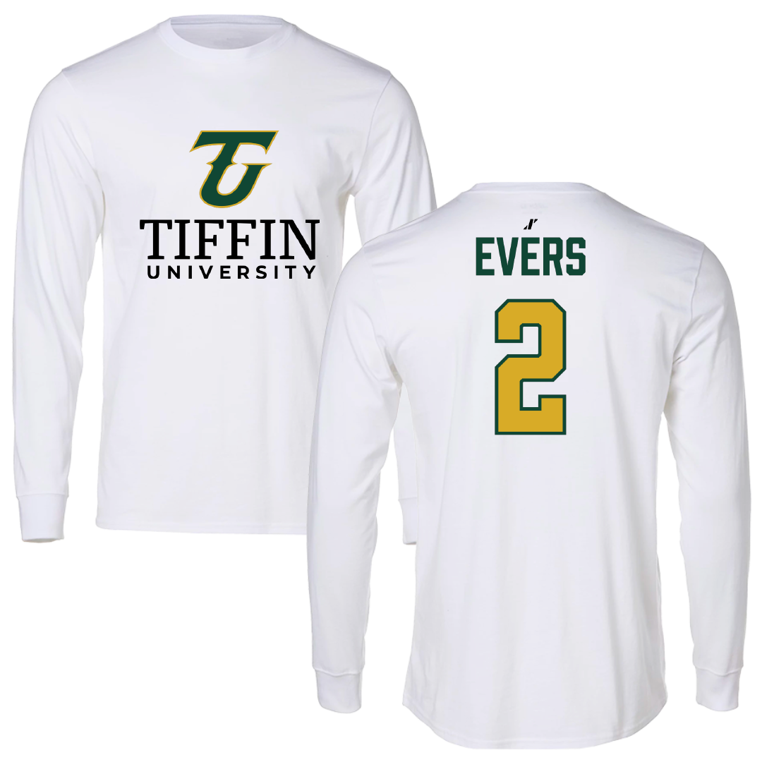 Tiffin University Football White Long Sleeve - #2 Ethan Evers