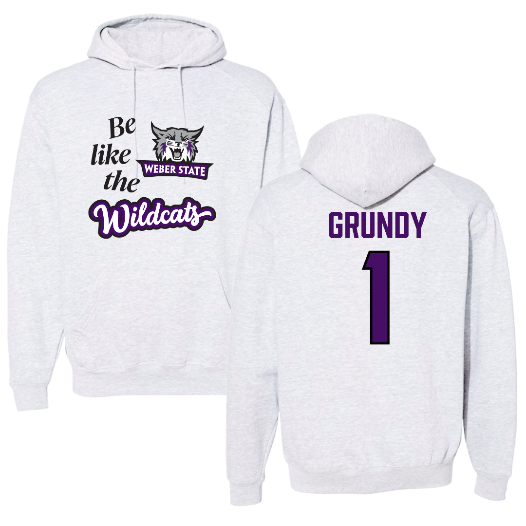 Weber State University Softball Light Gray Be Like Us Hoodie - #1 Abby Grundy