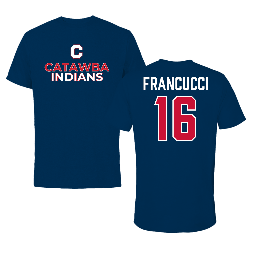 Catawba College Soccer Navy Performance Tee - #16 Fabio Francucci