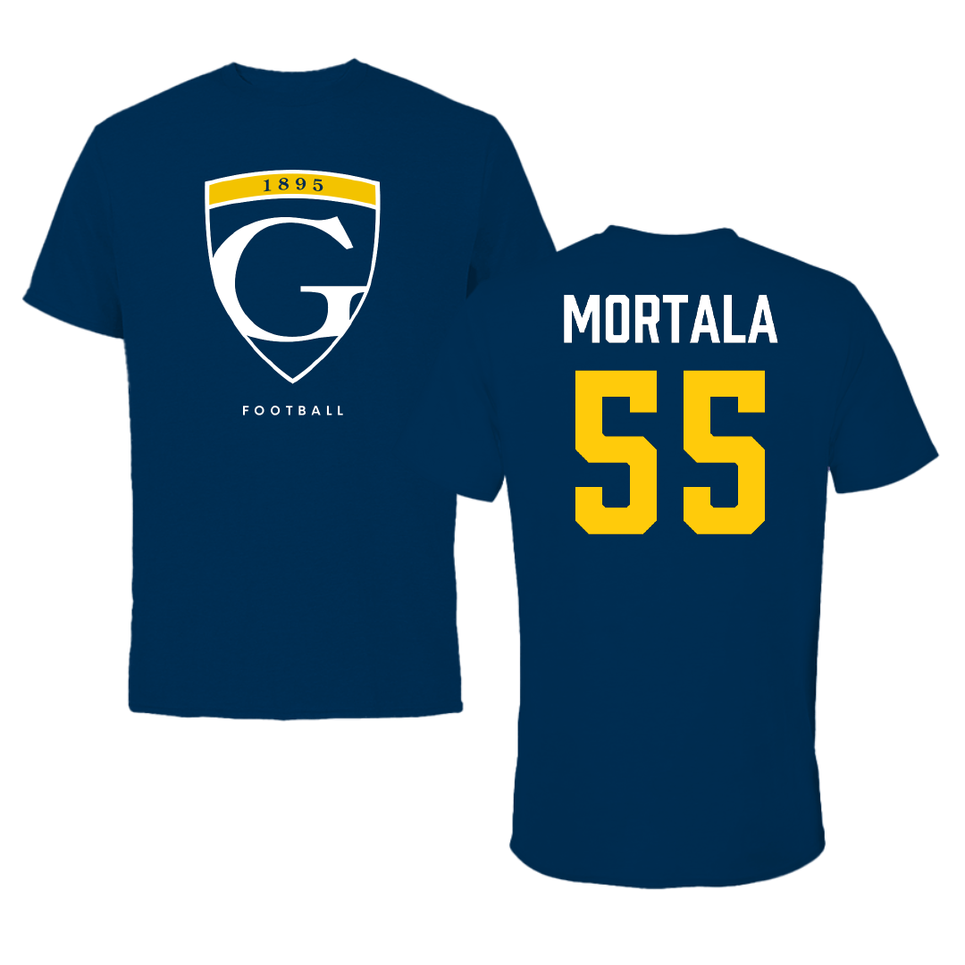 Graceland University Football Navy Tee - #55 Sushanth Mortala