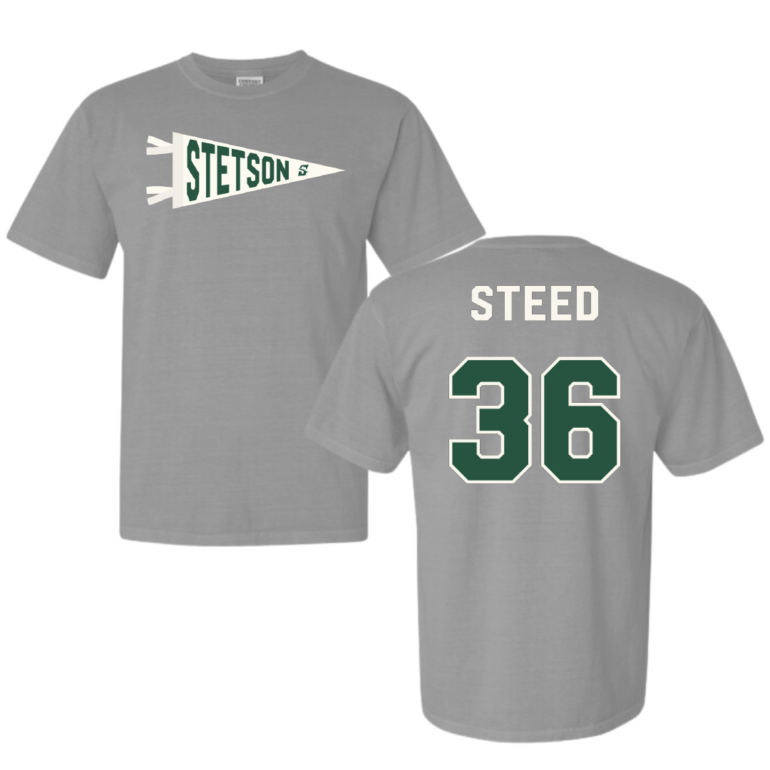 Stetson University Baseball Light Gray Pennant Comfort Colors Tee - #36 Thrasher Steed