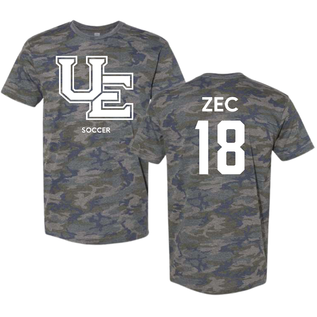 University of Evansville Soccer (M) Vintage Camo Tee - #18 Ben Zec