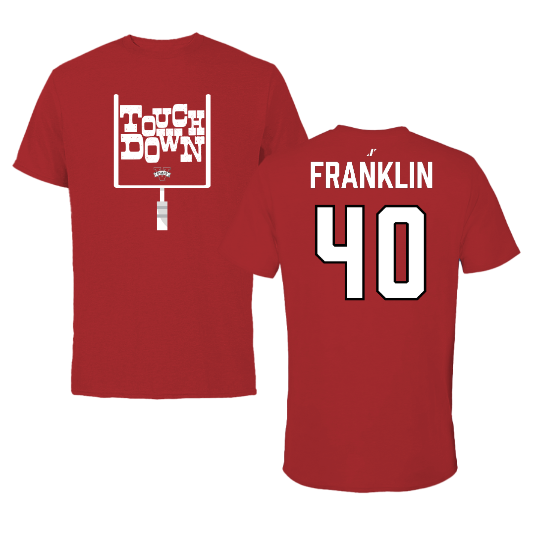 Valdosta State University Football Canvas Red Touchdown Tee - #40 Javerius “Jay” Franklin