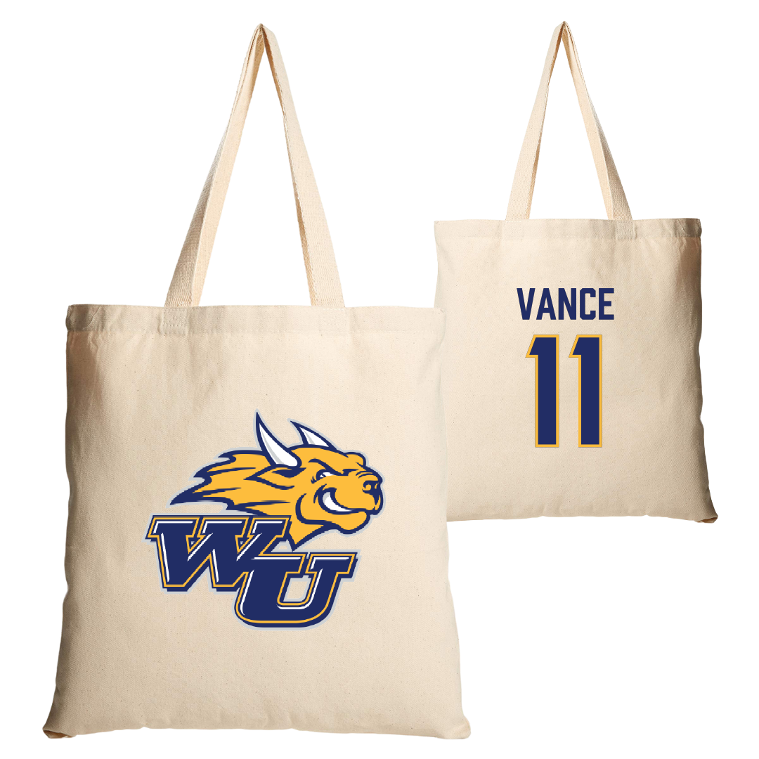Webster University Basketball (M) Tan Canvas Tote Bag - #11 Deeandre Vance