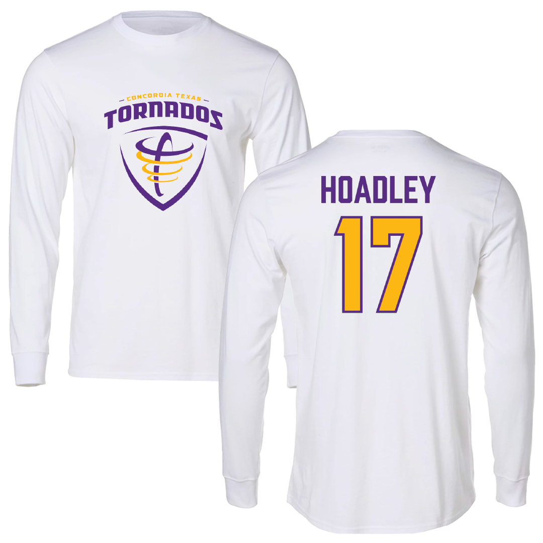 Concordia University (Texas) Baseball White Long Sleeve - #17 Rowdy Hoadley