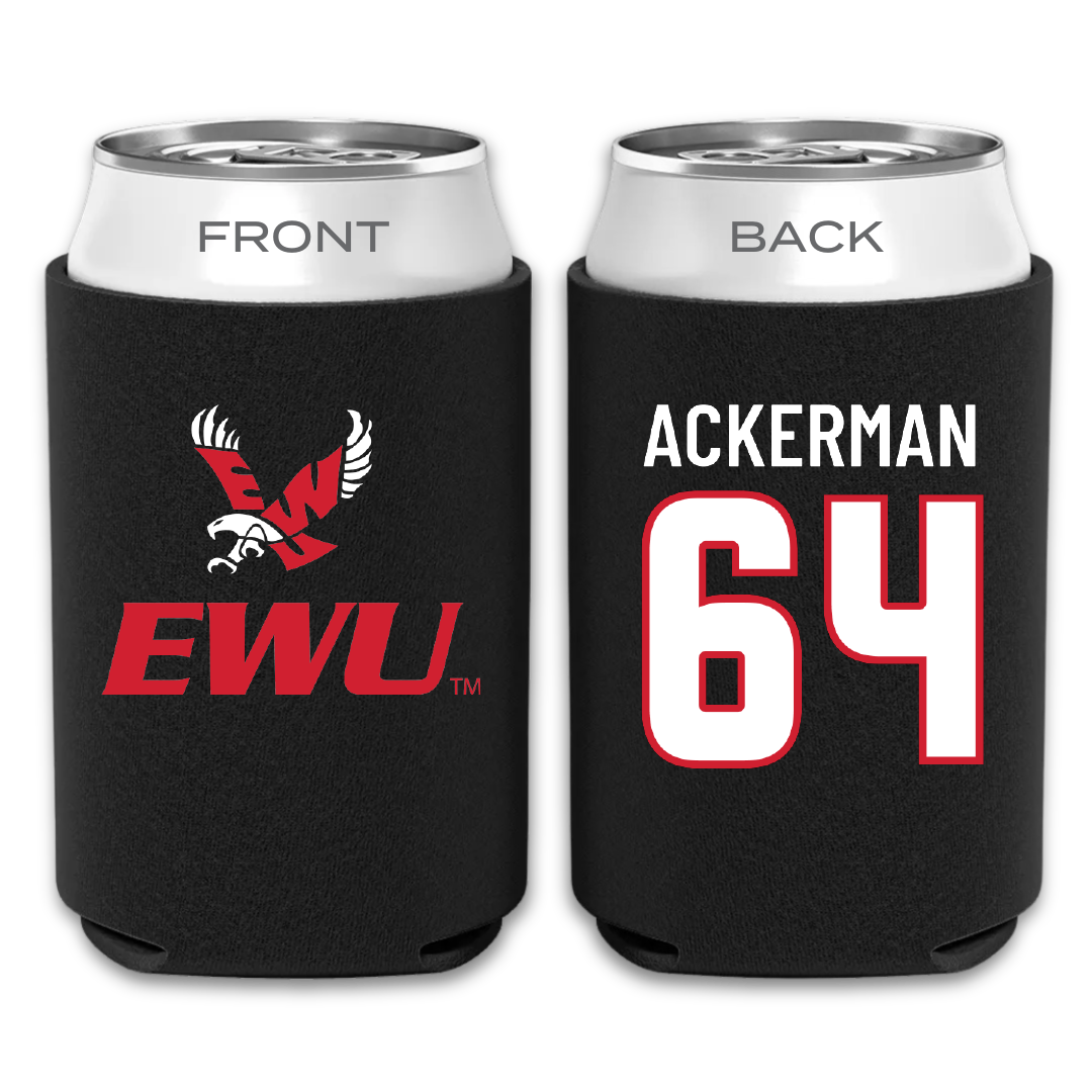 Eastern Washington University Football Black Can Cooler - #64 Brady Ackerman