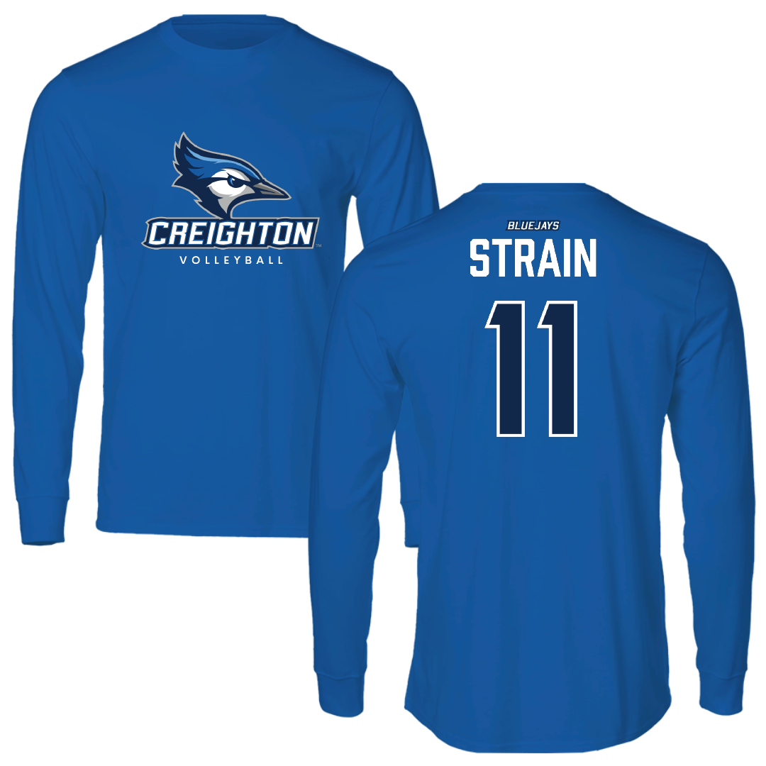 Creighton University Volleyball Blue Long Sleeve - #11 Emersen Strain