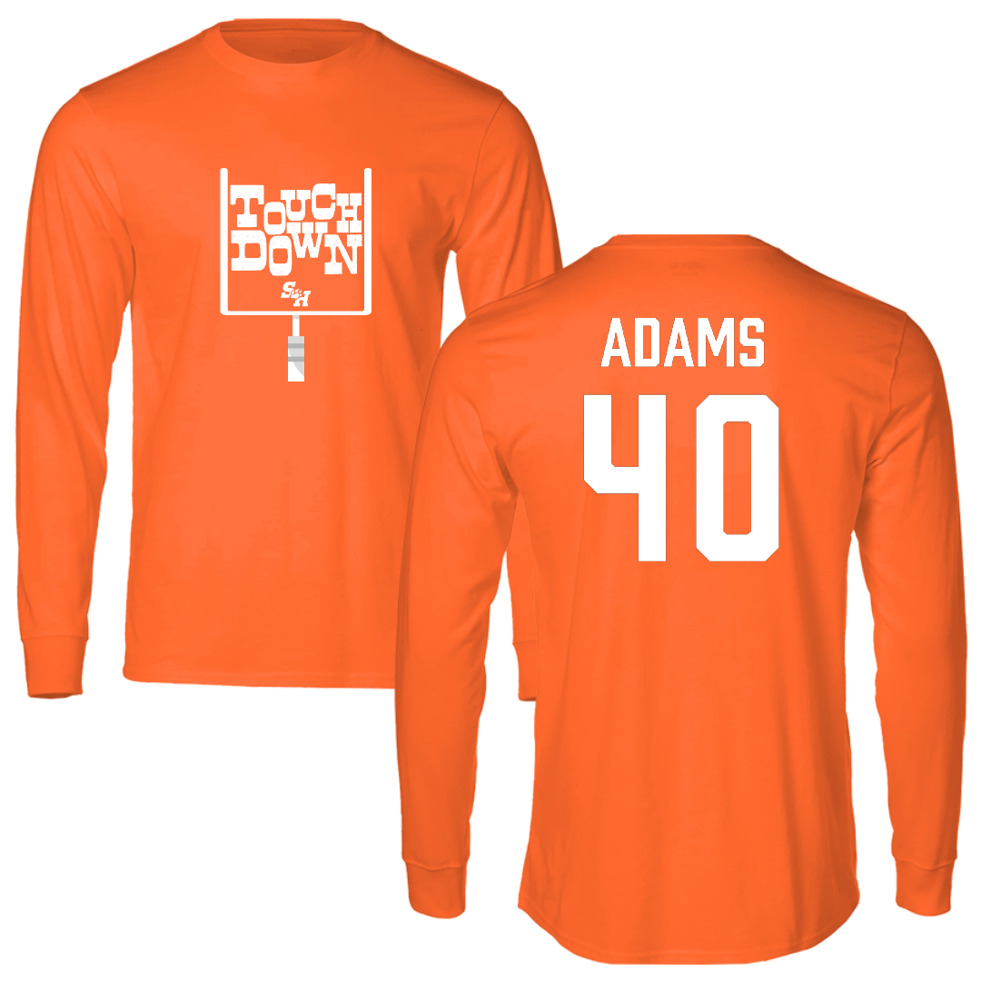 Sam Houston State University Football Orange Touchdown Long Sleeve - #40 Railyn Adams