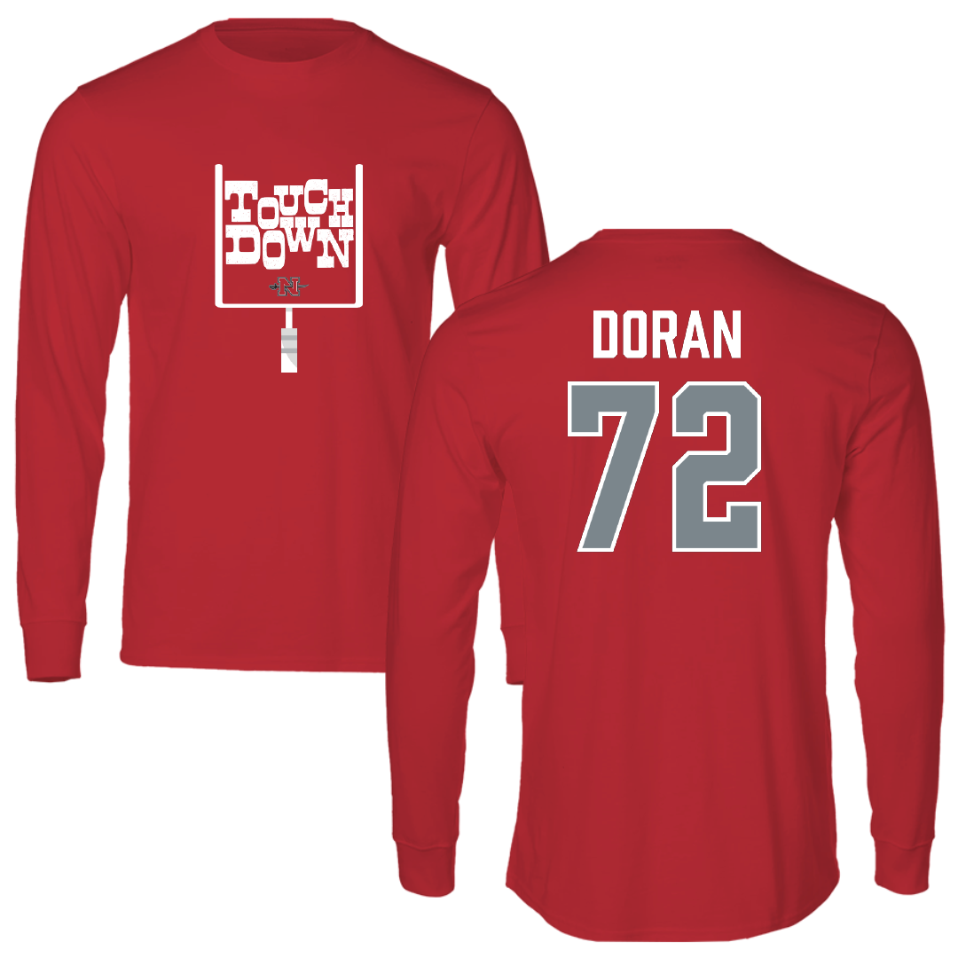Nicholls State University Football Red Touchdown Performance Long Sleeve - #72 Seth Doran
