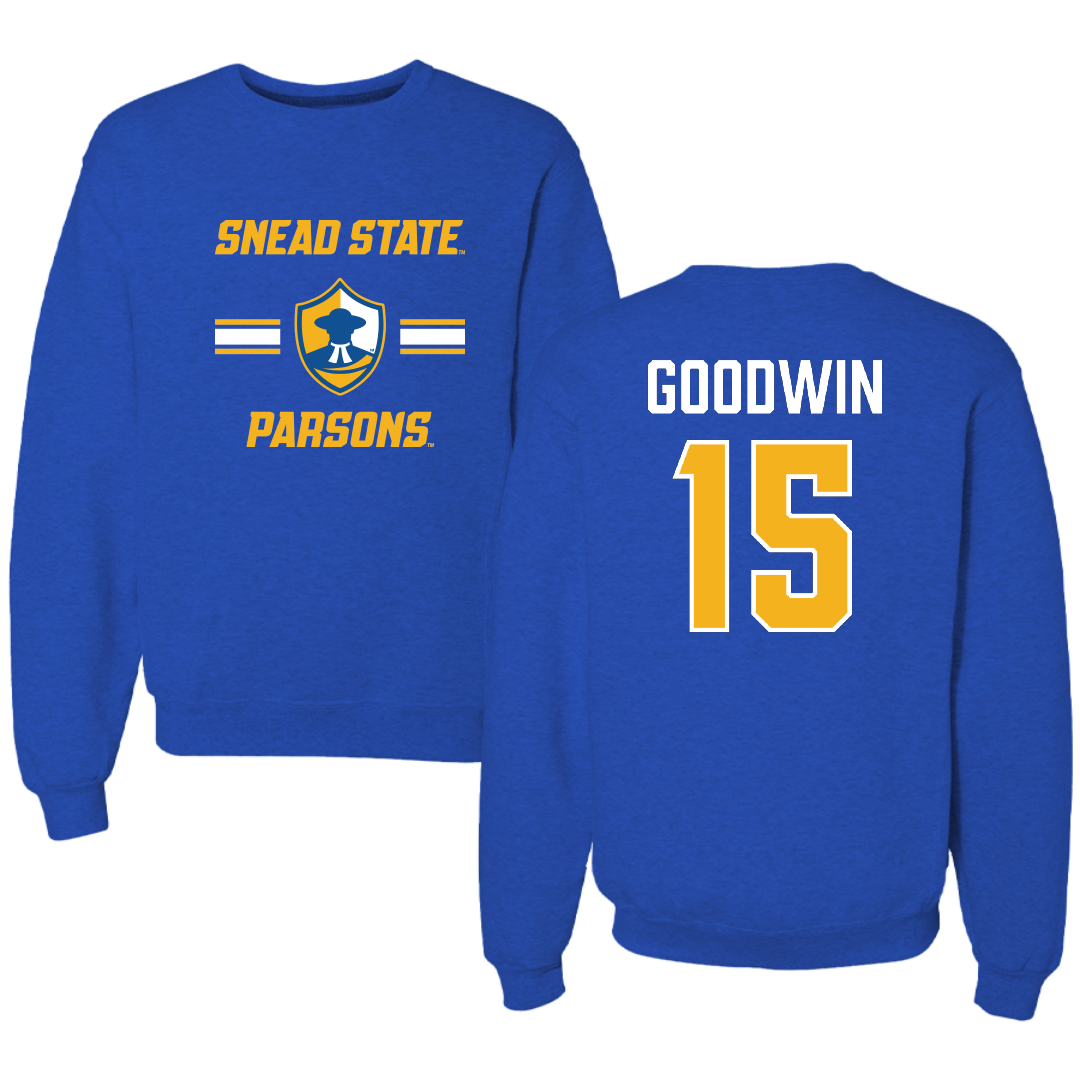 Snead State Community College Baseball Blue General Crewneck - #15 Aiden Goodwin