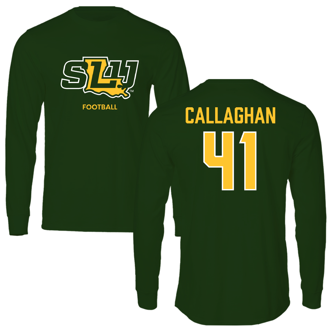 Southeastern Louisiana University Football Forest Green Performance Long Sleeve - #41 Riley Callaghan