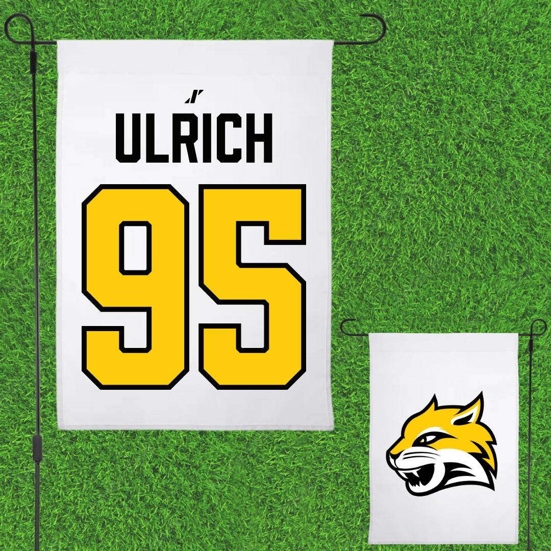 Wayne State College (Nebraska) Football White Garden Flag - #95 Gavin Ulrich