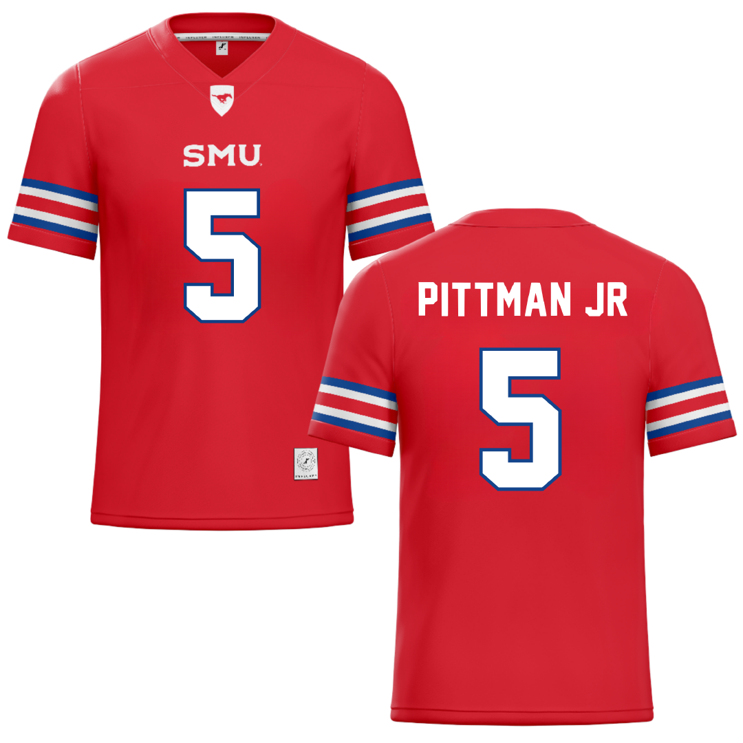 Southern Methodist University Red Football Jersey - #5 Randy Pittman Jr