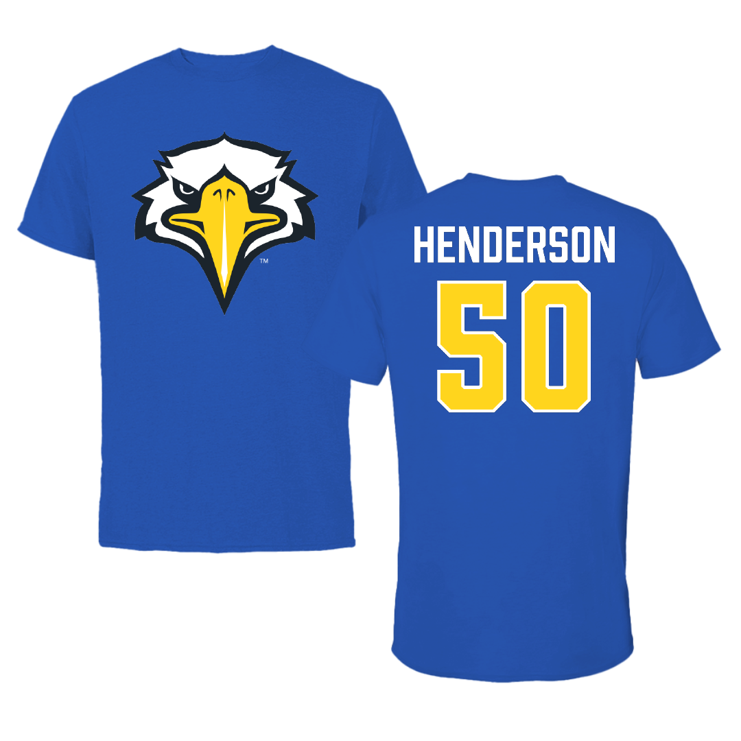 Morehead State University Football Blue Tee - #50 Logan Henderson