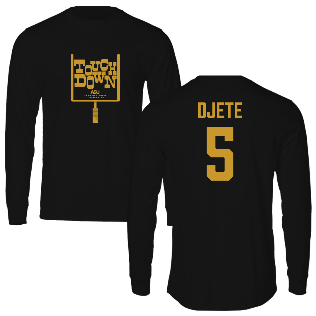 Alabama State University Football Black Touchdown Performance Long Sleeve - #5 Dylan Djete