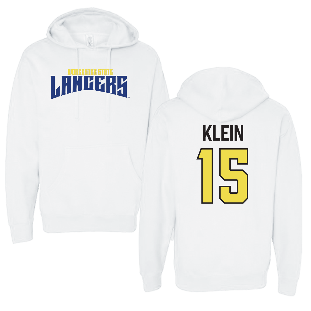Worcester State University Football White Classic Hoodie - #15 Ben Klein