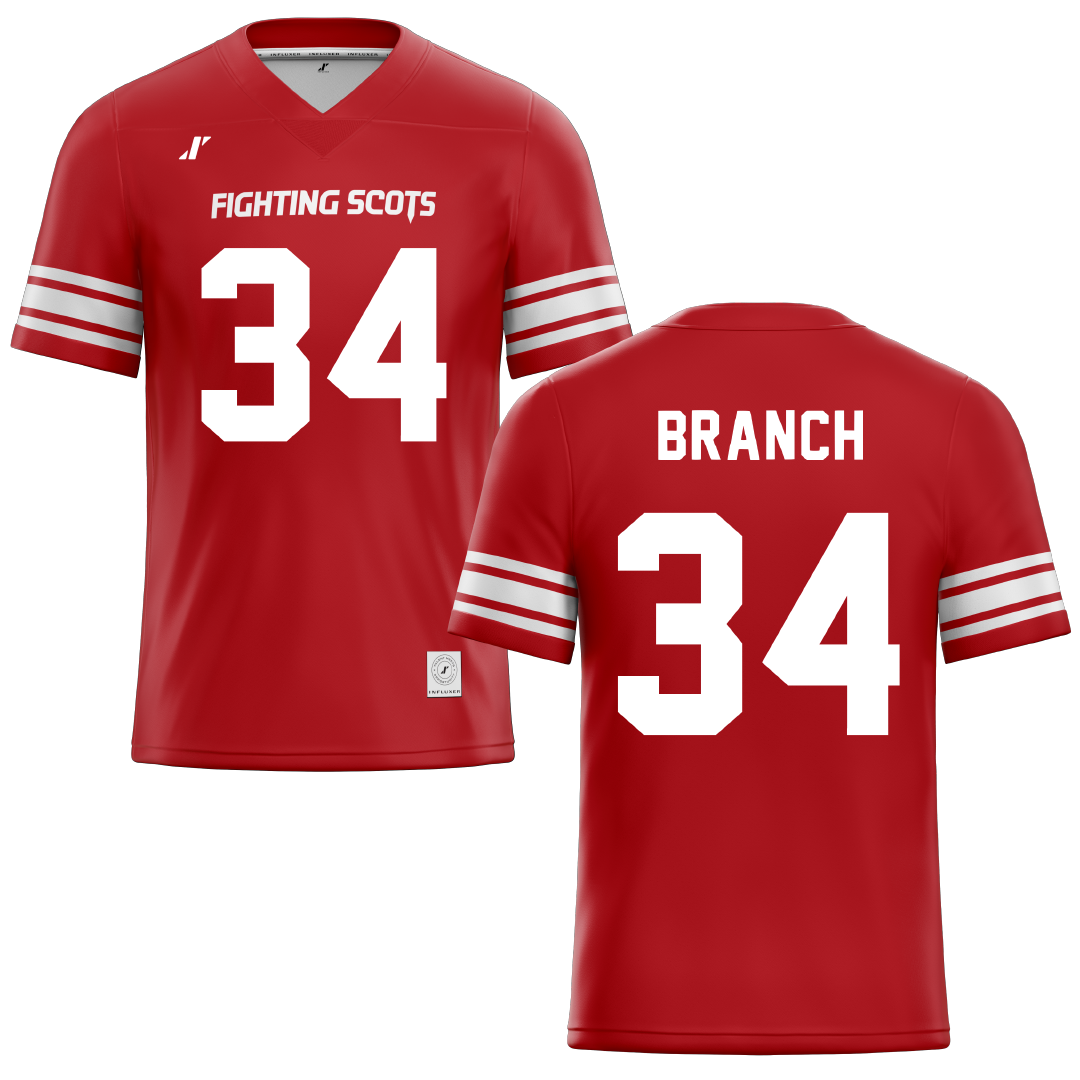 PennWest Edinboro Red Football Jersey - #34 Jaden Branch