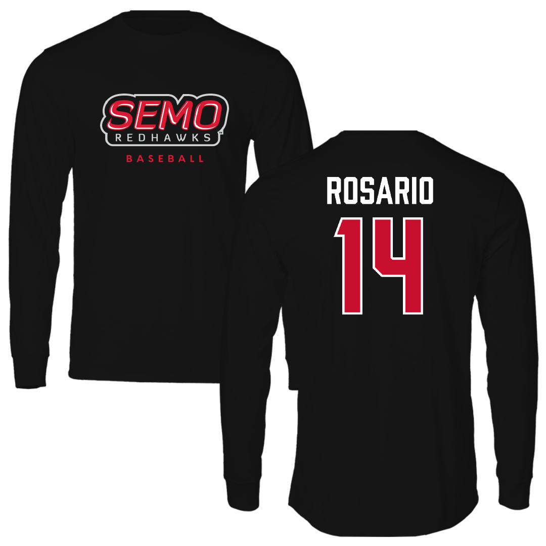 Southeast Missouri State University Baseball Black Performance Long Sleeve - #14 Moises Rosario