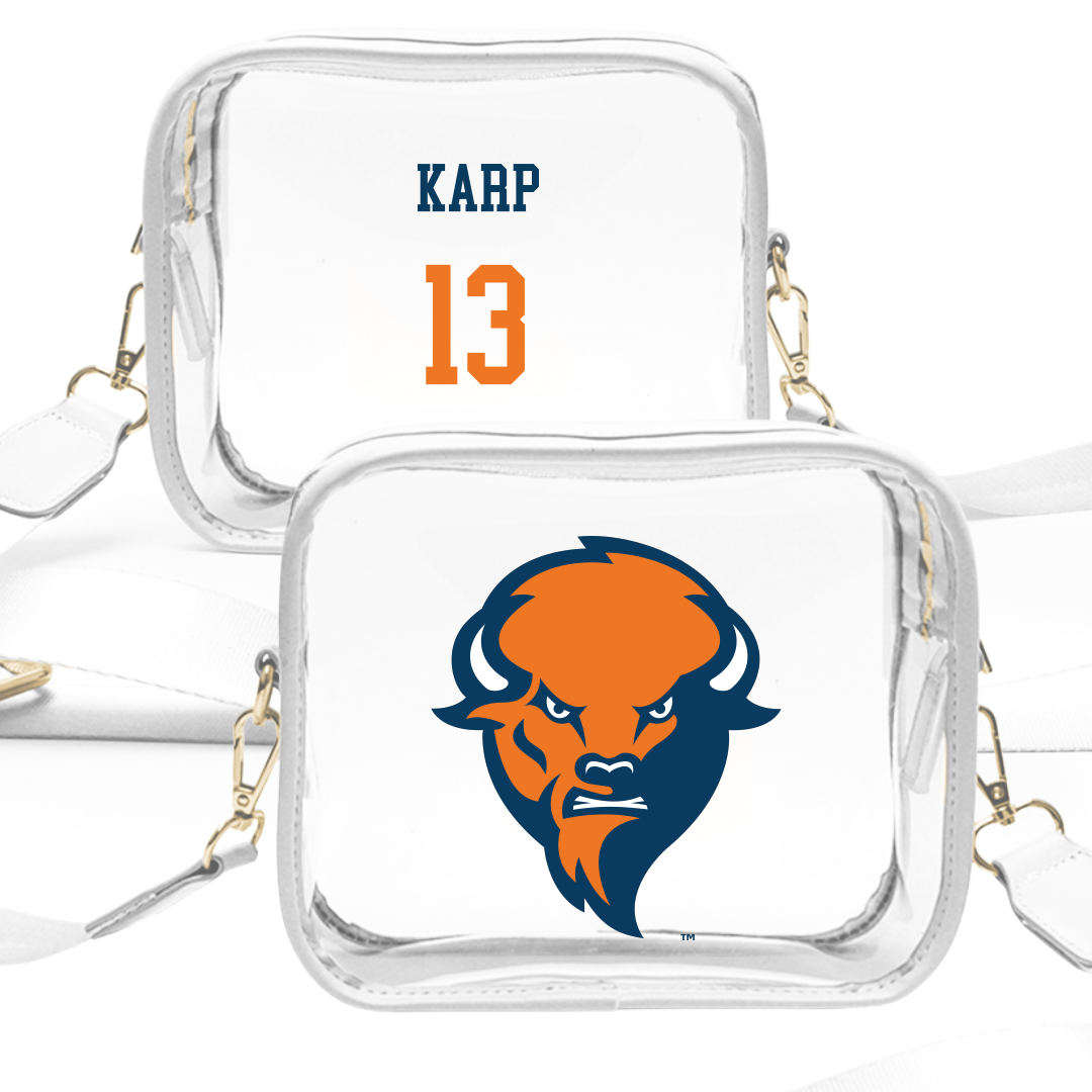 Bucknell University Baseball White Clear Stadium Bag - #13 Brady Karp
