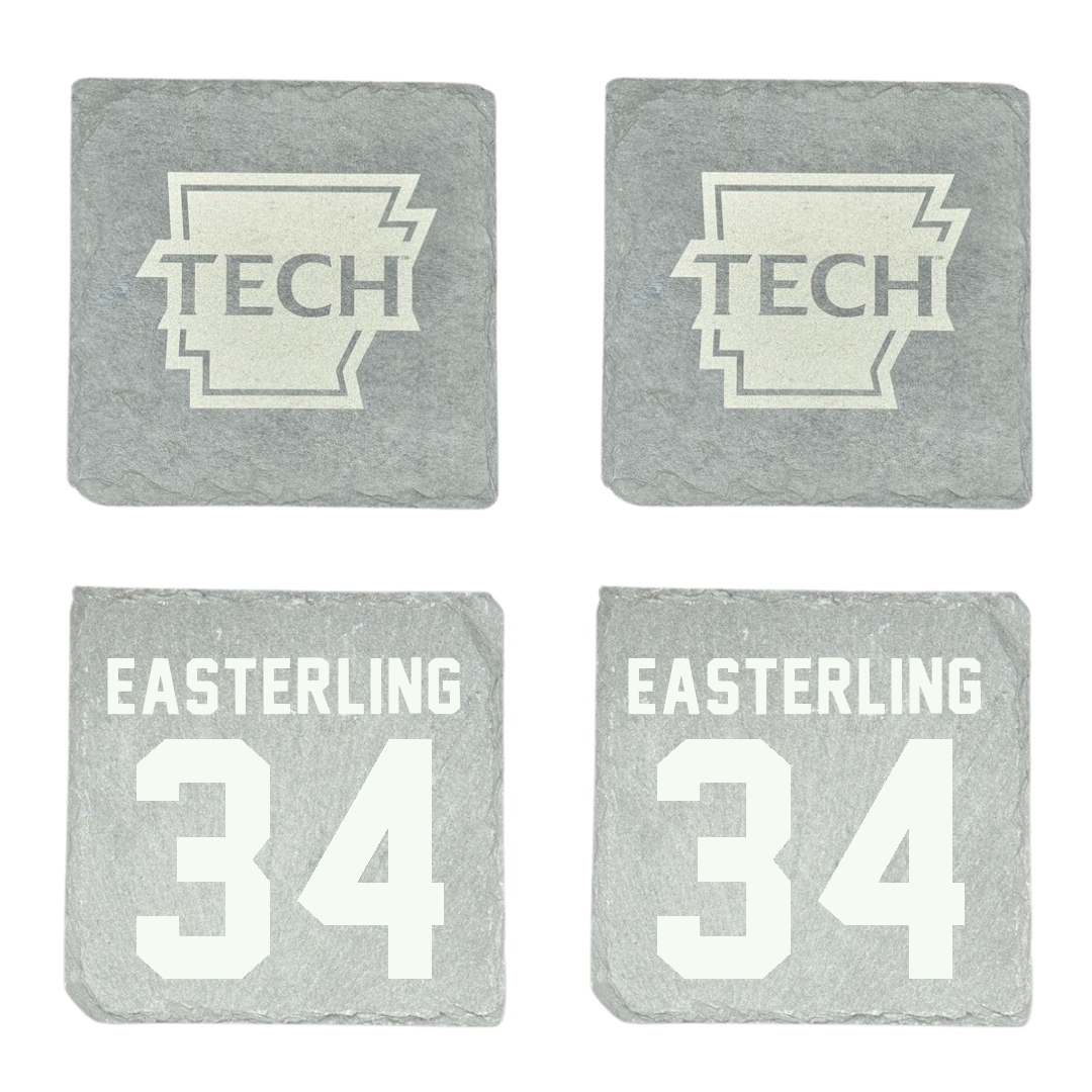 Arkansas Tech University Football Stone Coaster (4 Pack)  - #34 Zachary Easterling