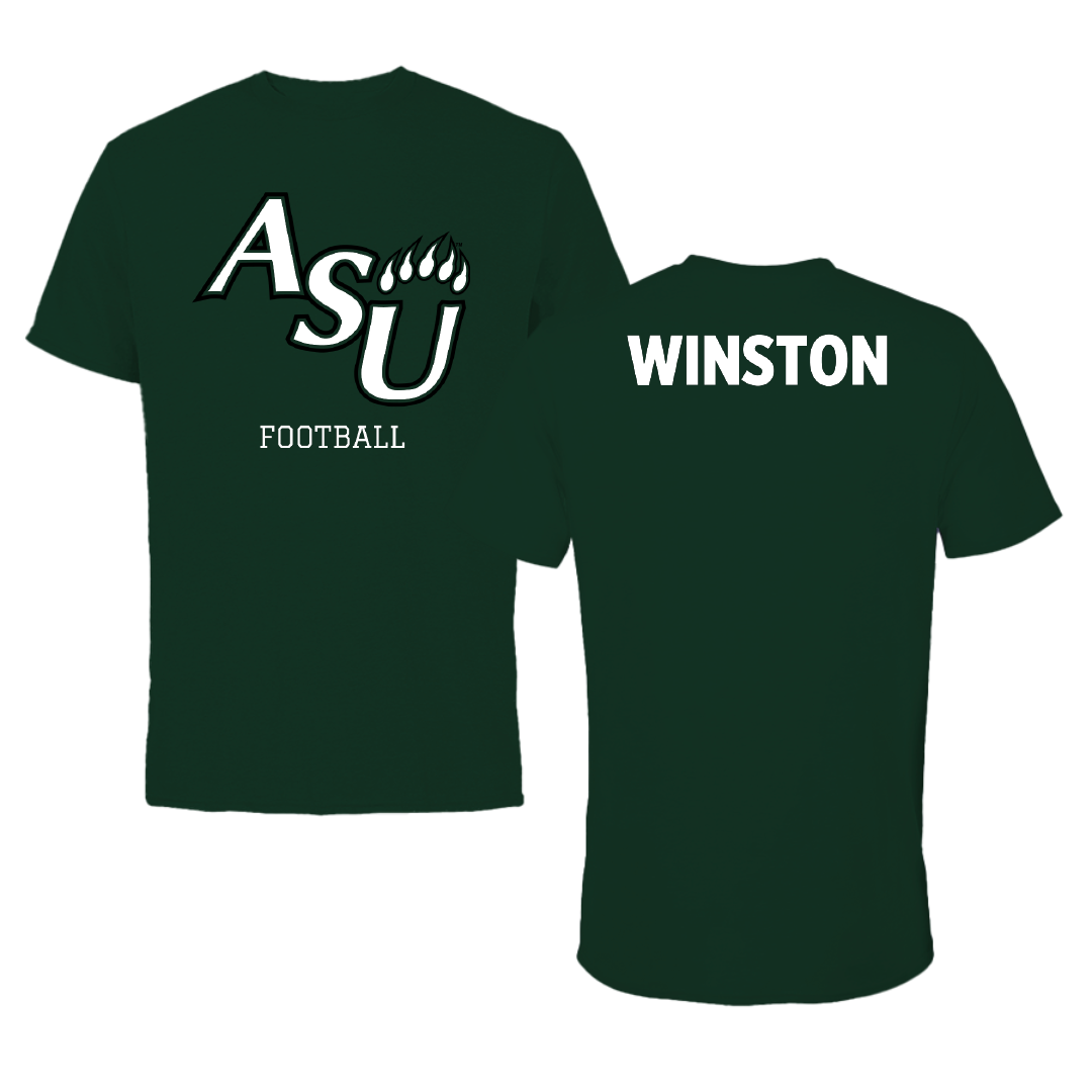 Adams State University Football Forest Green Performance Tee - JaiVyence Winston