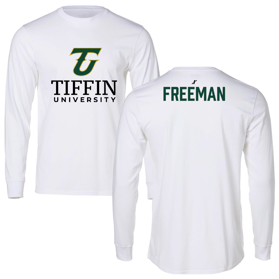 Tiffin University TF and XC White Performance Long Sleeve - Seth Freeman