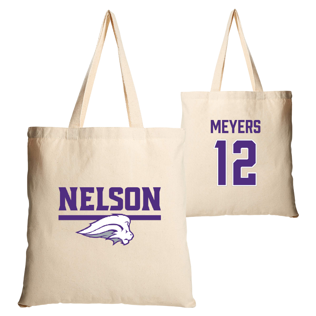 Nelson University Basketball (M) Tan Canvas Tote Bag - #12 Cooper Meyers