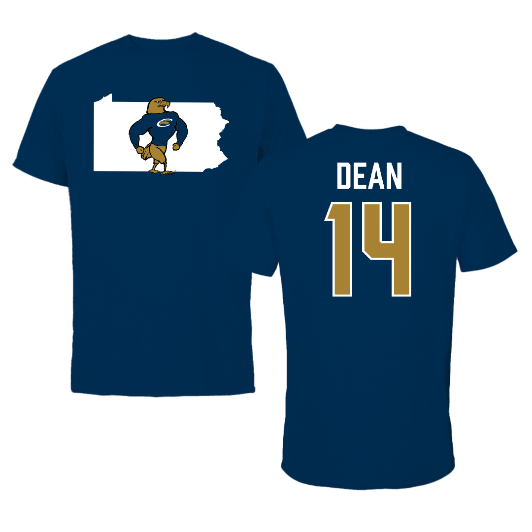PennWest Clarion Baseball Navy State Tee - #14 Will Dean