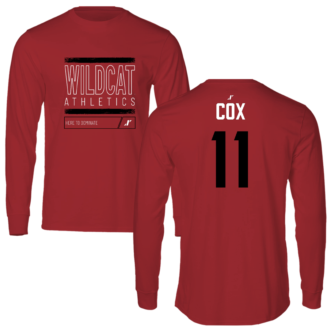 Central Washington University Volleyball Canvas Red Dominate Long Sleeve - #11 Lacy Cox