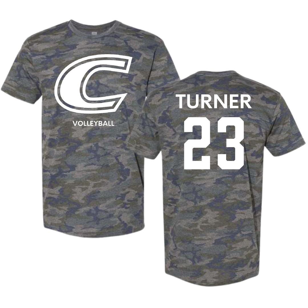 Centre College Volleyball (W) Vintage Camo Tee - #23 Mack Turner