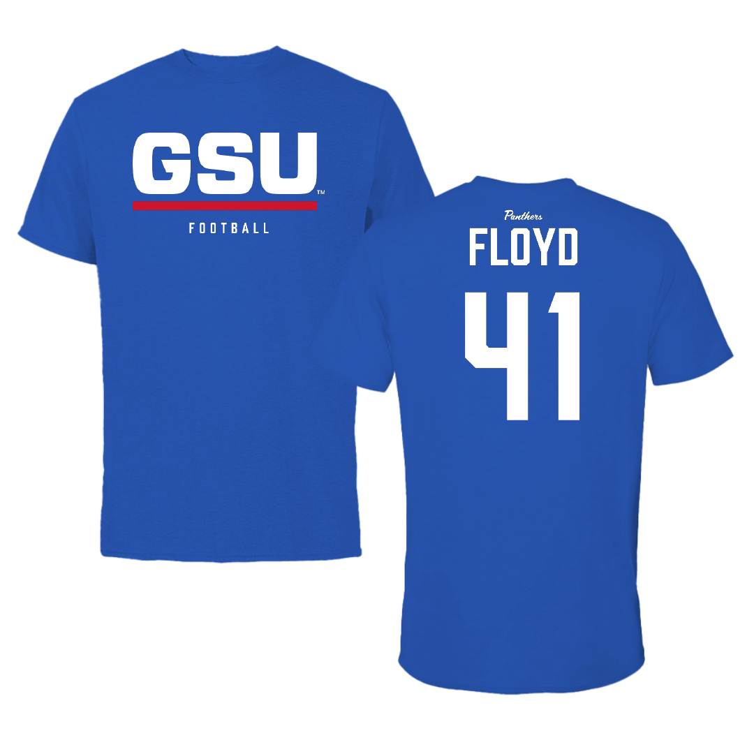 Georgia State University Football Blue Performance Tee - #41 Adrian Floyd