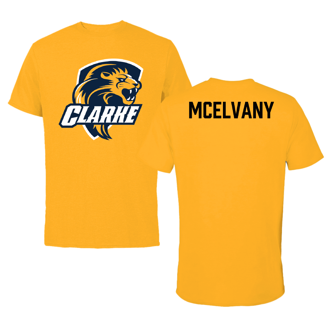 Clarke University Bowling (M) Gold Performance Tee - Mason McElvany
