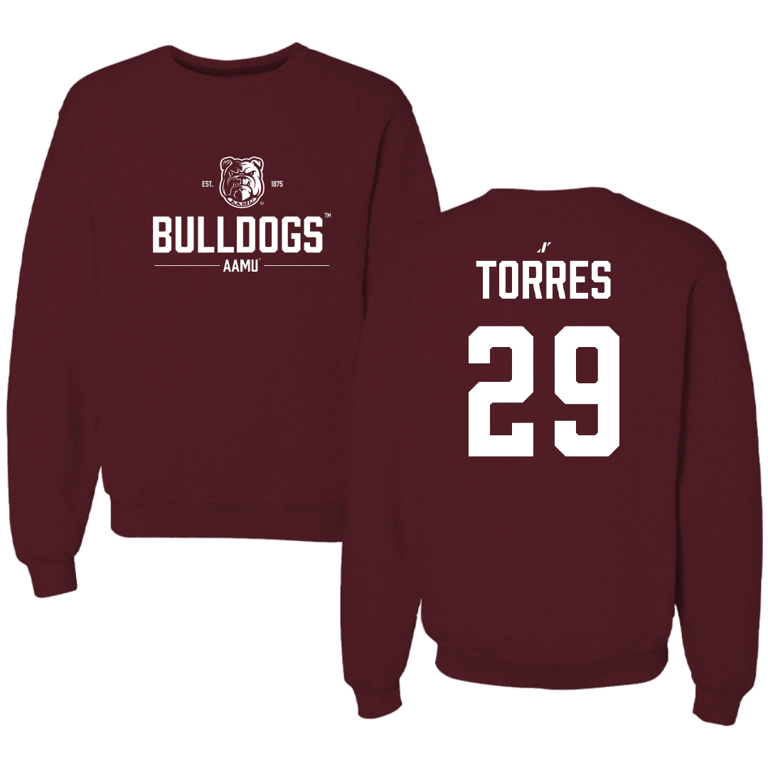 Alabama A&M University Baseball Maroon General Crewneck - #29 Antonio Torres