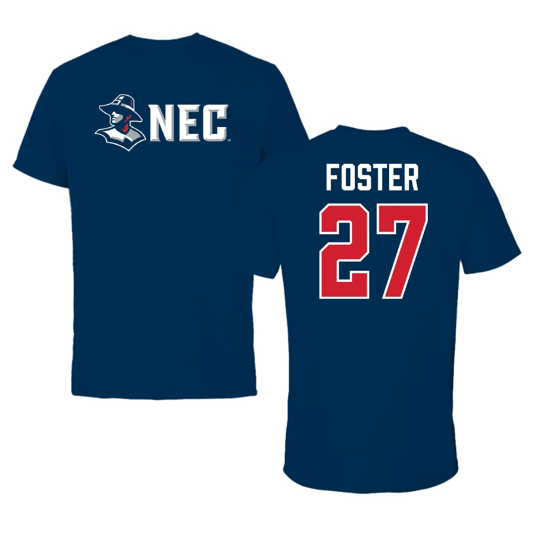 New England College Soccer Navy Tee - #27 Cooper Foster