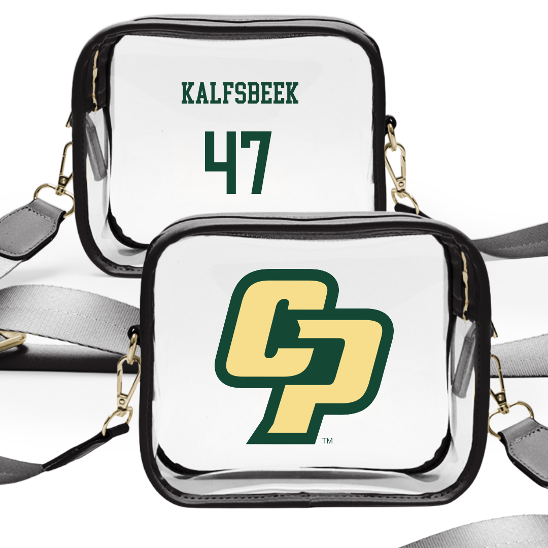 Cal Poly Baseball Black Clear Stadium Bag - #47 Luke Kalfsbeek