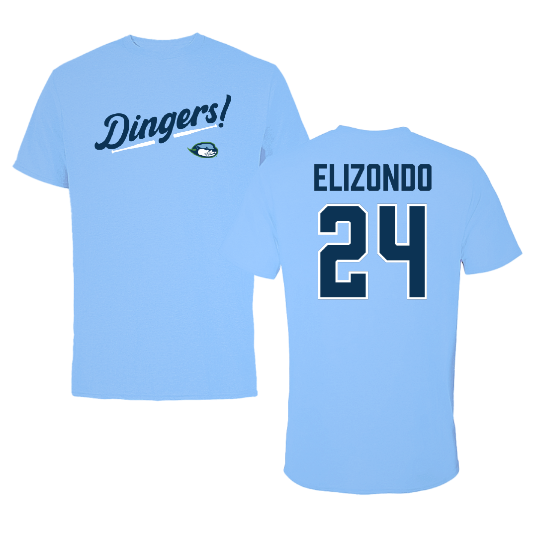 Cal State Monterey Bay Softball Carolina Blue Dingers Performance Tee - #24 Star Elizondo