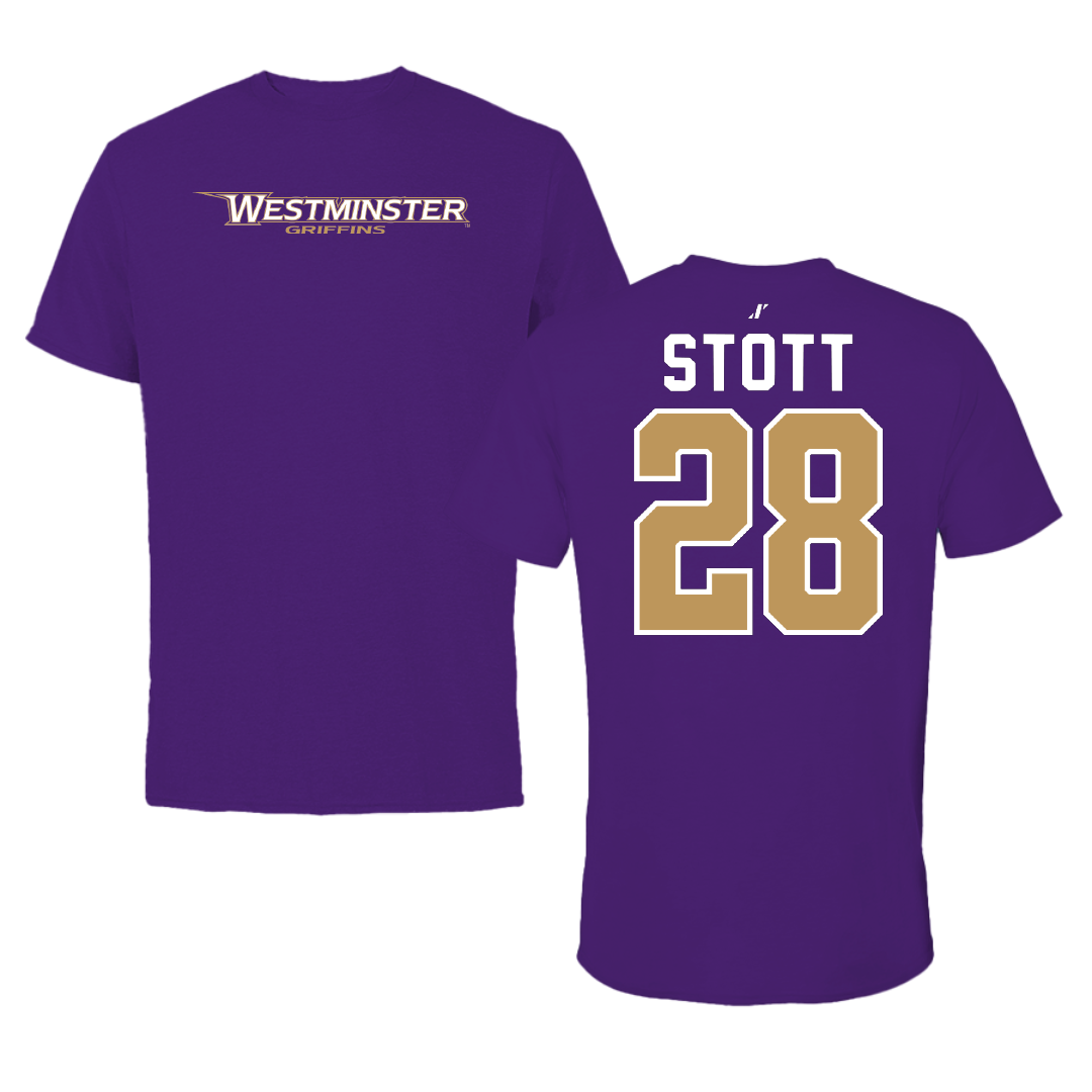 Westminster University (Utah) Soccer Purple Tee - #28 Sage Stott