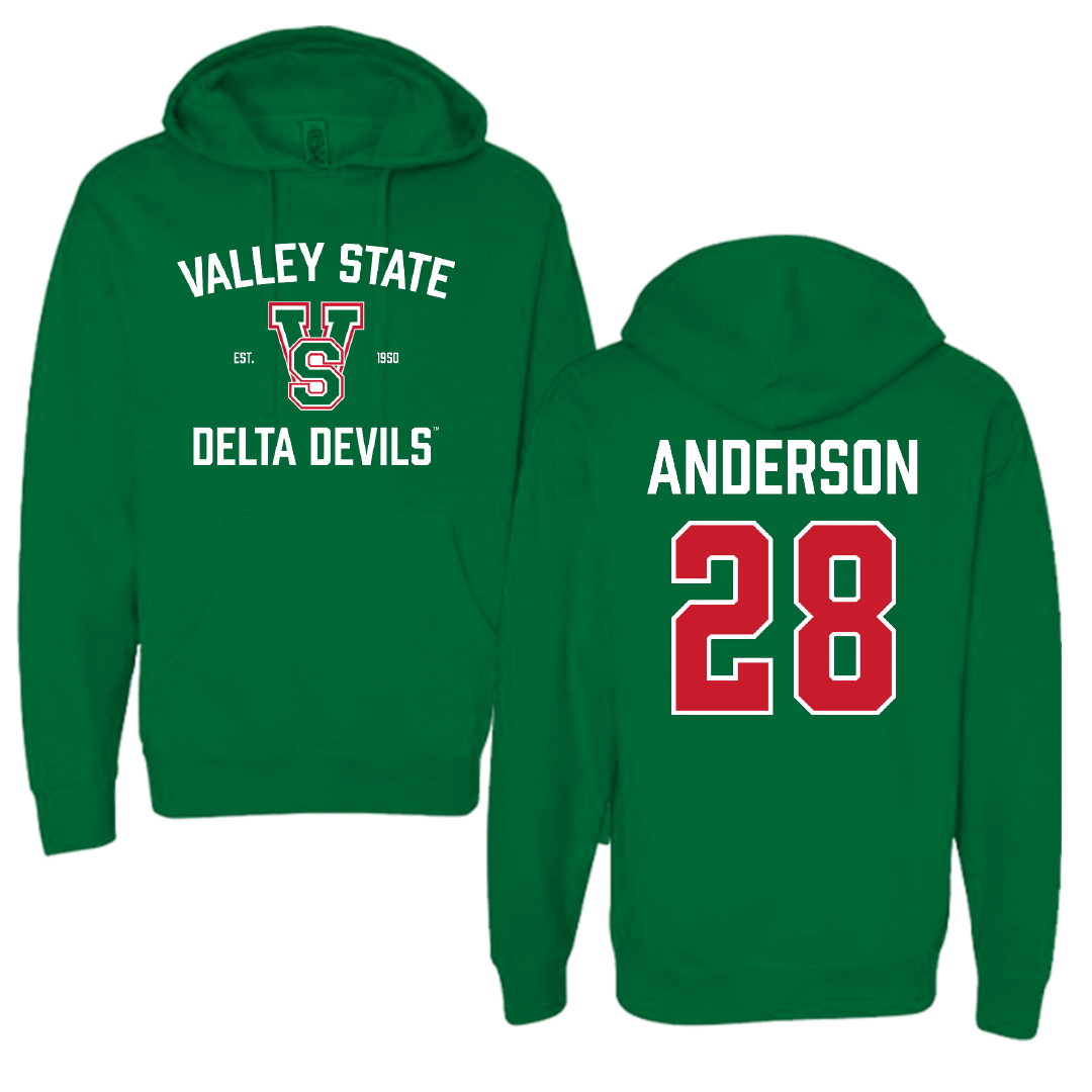 Mississippi Valley State University Football Green General Hoodie - #28 Jordan Anderson