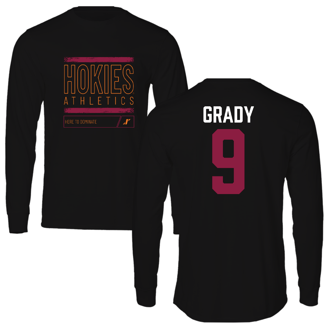 Virginia Tech Baseball Black Dominate Long Sleeve - #9 Clay Grady