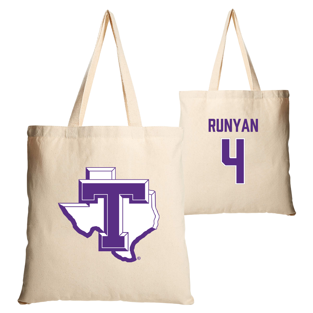 Tarleton State University Softball Tan Canvas Tote Bag - #4 Madison Runyan