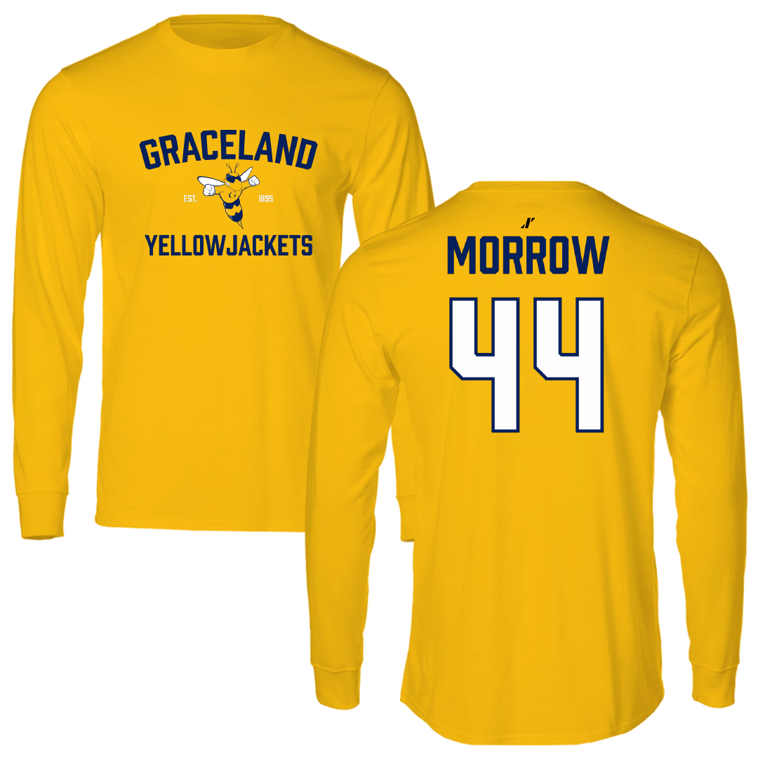 Graceland University Baseball Gold General Performance Long Sleeve - #44 Cale Morrow