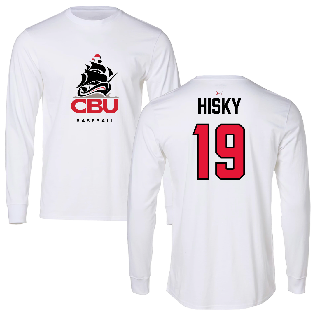 Christian Brothers University Baseball White Performance Long Sleeve - #19 Hank Hisky