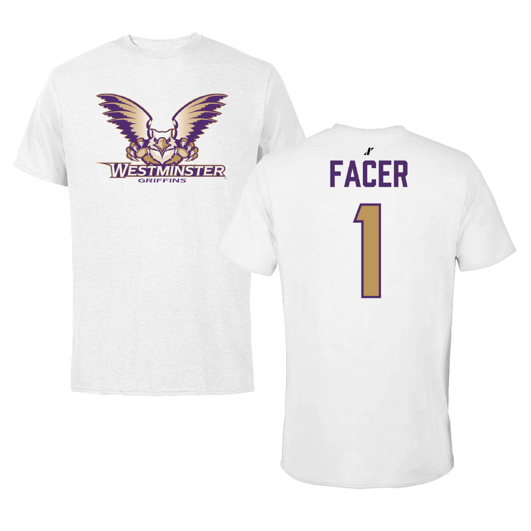 Westminster University (Utah) Lacrosse White Performance Tee - #1 Esther Facer